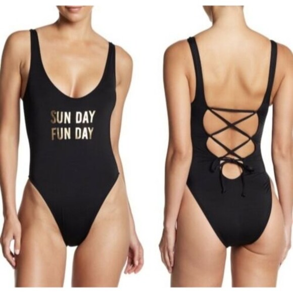 The Bikini Lab One Piece Swimsuit Women Size S “Sun Day Fun Day” - Picture 3 of 10